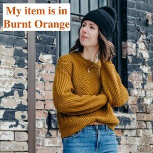 Aritzia Wilfred Serment Sweater Merino Wool Chunky Knit Ribbed Burnt Orange XS